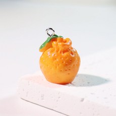 MARKETPIA 水果模型裝飾小物鑰匙圈, 立體柳橙, 20個