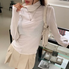 안다로미 여성용 블랑쉬 목폴라 긴팔 티셔츠