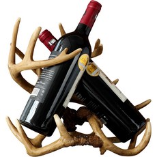 Mom's Peace鹿角型帥氣的紅酒架, 木料, 1個