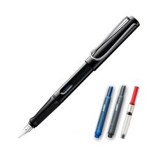 LAMY 사파리 만년필 컨버터 세트, EF, black + 랜덤 발송