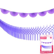 PARTYSHOW 派對拉旗組 半月 + 蜂巢, 1套, 薰衣草紫