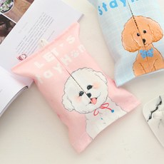 JCP 해피 도그 티슈커버, 핑크