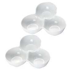 Royal Borgan 三葉草三格小菜分隔盤, 白色, 2個