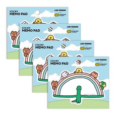 Flyingwhales LINE FRIENDS minini GUMAN 便利貼, 4個, 彩虹, 50張