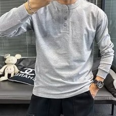 DM 남성용 스탠드칼라 풀오버 티셔츠