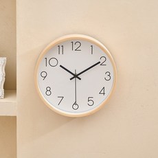 모던하우스 우드타임 벽시계 26cm, 화이트