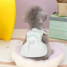 PASTEL PET 寵物肩部蝴蝶結亮點連身裙, 1個, 綠