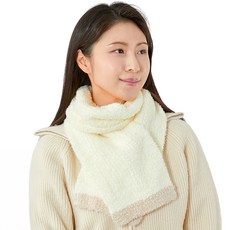 LUMASS JECO 線條超細纖維圍巾, 象牙白, 1個