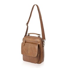 CCREANG 男款皮質斜背腰包, 棕色的