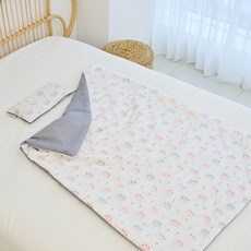 아띠블랑 코튼 신생아 침구 2종 세트, 체크베어