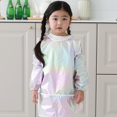 BEBE CHOUETTE 兒童全息圖防水無袖圍裙 + 袖套組