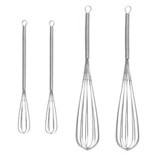 J Table不鏽鋼打蛋器 迷你 2入+小 2入, 灰色的, 1套