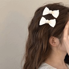 디멜디 인조 진주 옆머리핀 헤어집게 반머리용 2p