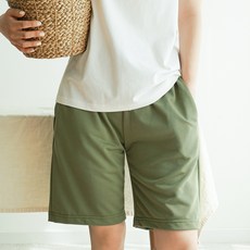 PALAN 素色鬆緊綁帶5分短褲