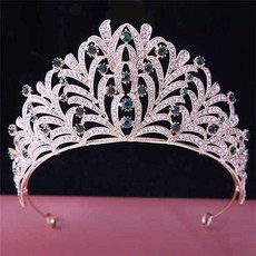 中型珠飾點綴自助婚紗皇冠 tra020, 金色, 1個