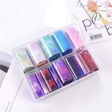 大理石紋美甲箔膜10件組, 夢幻銀河(KE_01_01), 1套