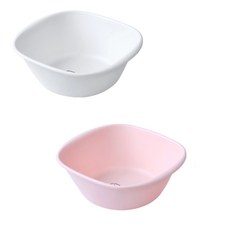 MONACO OLIVE La Pastel 方形臉盆2件組 小型, 1套, 白色, 粉紅色