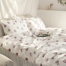 CASA VERDE 優雅玫瑰柔軟被套, 白玫瑰