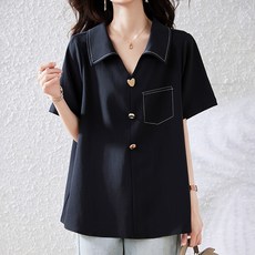 ATTERLIC 大尺碼車線口袋短袖襯衫 10424