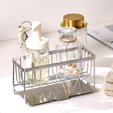 GONGGAMSTORE 無研磨劑全不鏽鋼304自動排水水槽菜瓜布架, 銀色, 1個