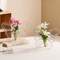 Mirnoa 蝴蝶造型擺飾花瓶 MMM3464 2入, 透明