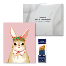 TUCO.B DIY數字油畫 高級套組 直式 40 x 50 cm, 戴著花冠的兔子 P5586