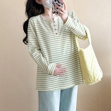 언헤브 루즈 스트라이프 임부 티셔츠