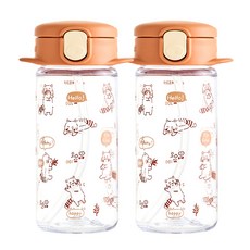 릿첼 AQ 슬림 빨대컵 R, 브라운, 2개, 240ml