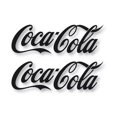 戶外車用裝飾貼紙 可口可樂C 中型, 2個, 黑色