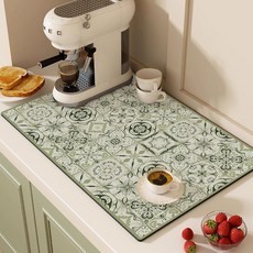 여신 미끄럼 방지 규조토 주방 고급 흡수 속건 식탁매트, 스타일5, 2개, 30 x 50 cm