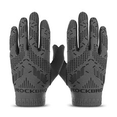 Rock Bros 針織 SBR 智能手機觸控自行車手套 S255, 灰色