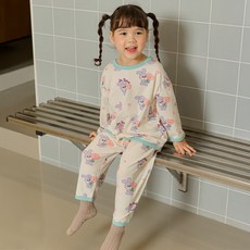 Cordi-i 兒童款紫色兔子寬鬆版家居服上下套裝