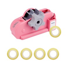 MOTEX 迷你膠帶台+膠帶 5入, 玫瑰粉, 1組