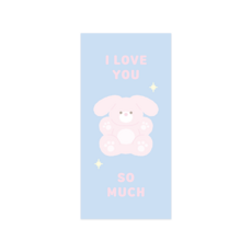 Donna&deco I Love You 娃娃零用錢信封 30p + 透明貼紙 30p 組, 1套, 150 藍色兔子