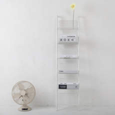 라운드비 사다리 책 북선반 BS-M33-135W6, 화이트
