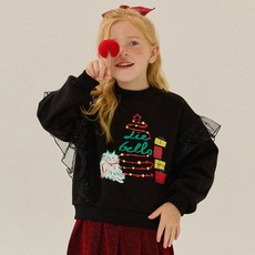 Rievelo 女童亮片荷葉邊半高領大學T