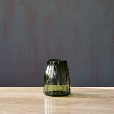 줄무늬 심플 웨스트 유리 화병, 블랙