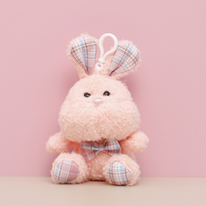 퓨보 귀여운 애착 인형 멍멍이 토끼, 핑크, 1개, 12cm