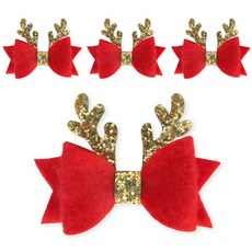 indi.k 魯道夫鹿角蝴蝶結派對髮夾, 紅色, 4個