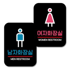 營業用標示牌2入組, 方形男廁、方形女廁, 1套