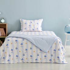 Modern House 3度涼爽涼爽薄涼感竹纖維被, 海洋船藍色