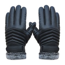 冬季智慧自行車摩托車觸控手套, 黑色, 1個