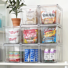 Connect疊層式儲藏櫃整理箱組, 1套, 透明