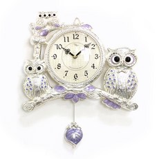 靜音燕尾服貓頭鷹時鐘 kspz367, 銀色