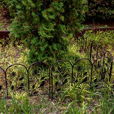 21C Trend 奧斯卡 鐵製圍籬 戶外花園花圃擋板 4入, 復古棕