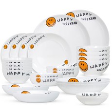 Luminarc 樂美雅 Smile 4人份晚餐餐具組 24件, 混合顏色, 8種, 1個