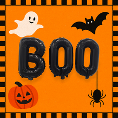 Salrimon BOO 字母裝飾氣球, 黑色, 1個