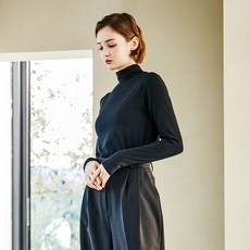 FITIN 女款內建胸墊棉質免穿內衣長袖高領T恤