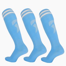 男士足球防滑運動及膝襪, 天藍色