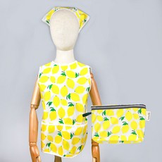 BEBE CHOUETTE 兒童防水無袖圍裙 + 頭巾 + 收納袋組合
